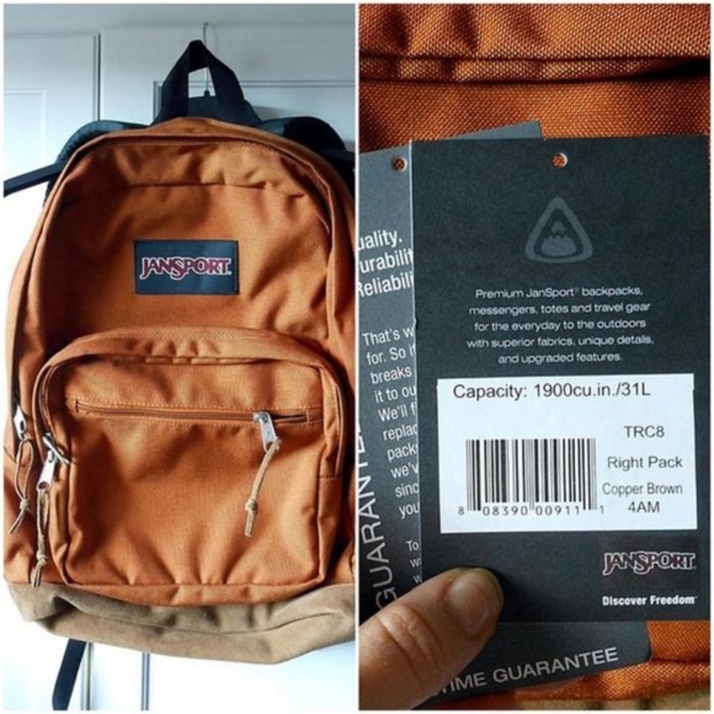 ISO Jansport copper brown or brown canyon right pack back packs.